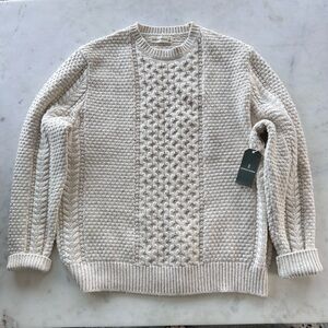 Fisherman-style crewneck sweater